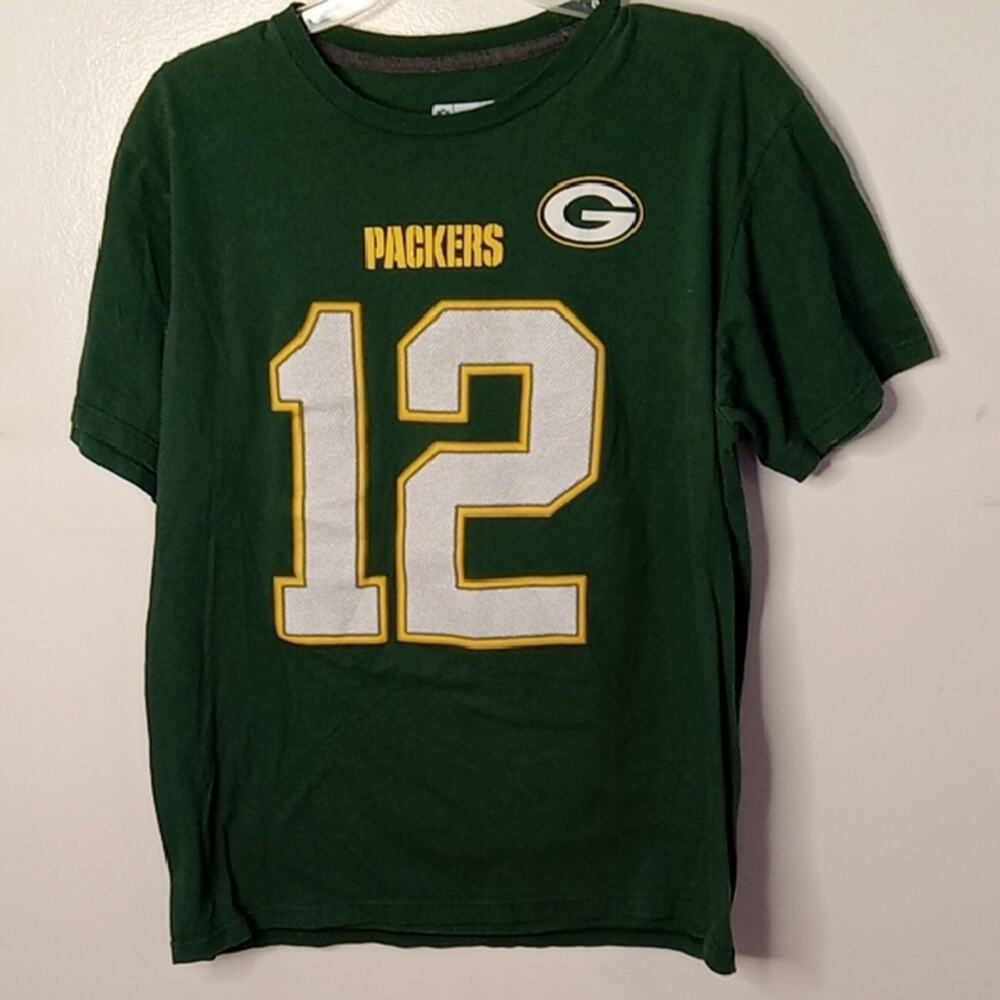NFL Boy's Large Green Bay Packers Green T-Shirt. Athleisure, Casual, Go Packers
